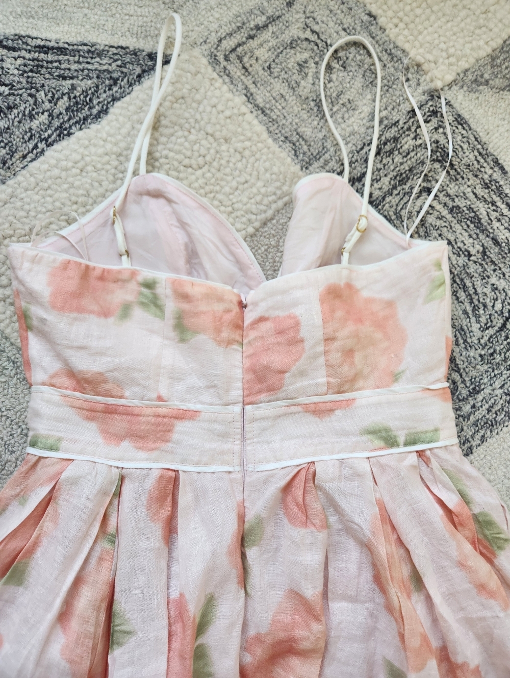 anthropologie bhldn Sophie linen midi dress pink floral 6 - Picture 5 of 5